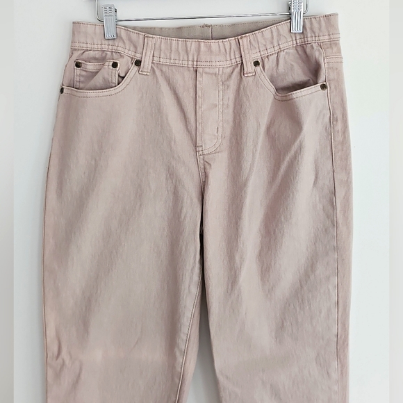 80's 90's DG2 by Diane Gilman, Beautiful Vintage Pull On Beige Jeans , Size M - Picture 7 of 16